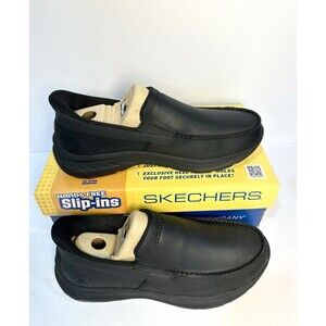 Skechers Work Slip-Ins 205334 BBK Men’s 11 Black Hands Free Memory Foam Goodyear